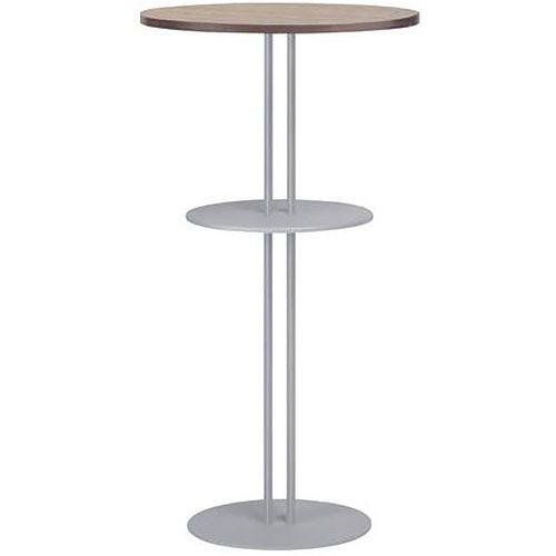 Illustration de : Mange-debout Roxane + tablette piètement 2 tubes Ø 60 cm