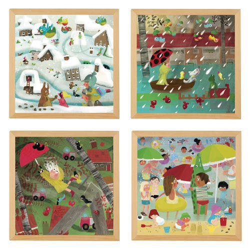 Illustration de : Puzzles de conditions météorologiques extrêmes - ensemble de 4 - Educo