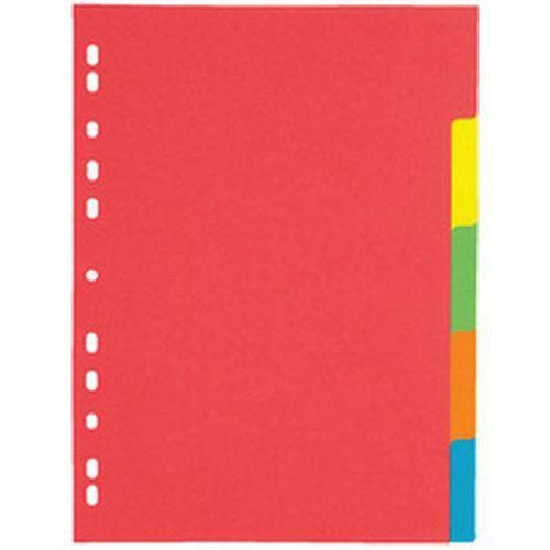 Set de 12 Intercalaire carton, A4, 5 touches, 5 couleurs thumbnail image 1