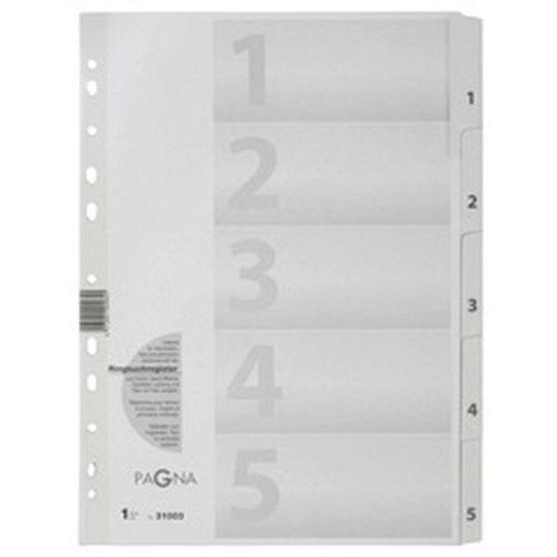 Lot de 12 Intercalaire en carton chiffres 1 - 5, A4, 5 touches thumbnail image 1