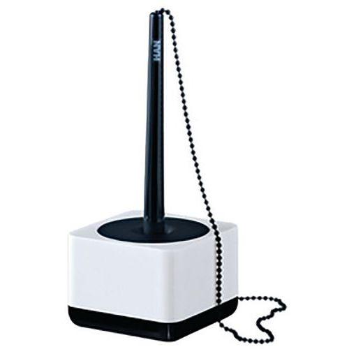 Stylo-bille sur socle i-Line, plastique, blanc/noir thumbnail image 1