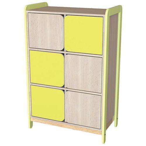 Meuble Lili  hauteur 137 cm 2 colonnes 6 portes coloris vert thumbnail image 1