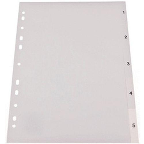 Lot de 12 Intercalaires en plastique, numériques, A4 thumbnail image 1