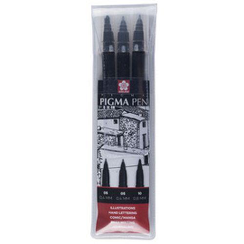 Set de 6 Stylo feutre PIGMA PEN, étui de 3, noir thumbnail image 1