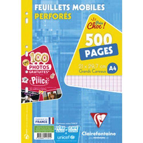 Lot de 6 Feuillets mobiles perforés, A4, séyès thumbnail image 1