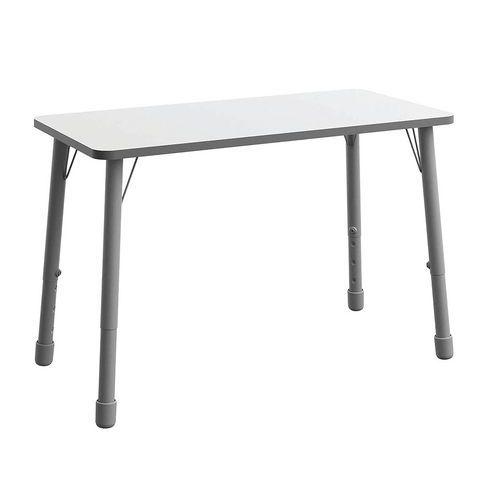 Table Kimo 120x60 cm réglable T3 à T6 - inscriptible effaçable blanc - gris thumbnail image 1