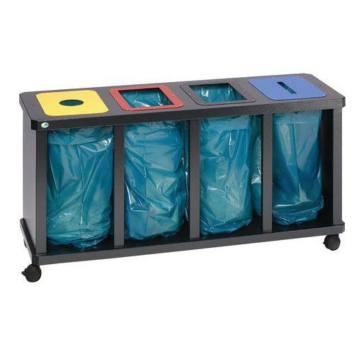 Station tri sélectif quadruple avec anneau de serrage 110L thumbnail image 1