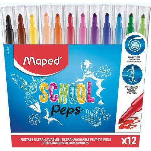 Pochette de 12 feutres de coloriage school'peps Maped couleurs assorties thumbnail image 1
