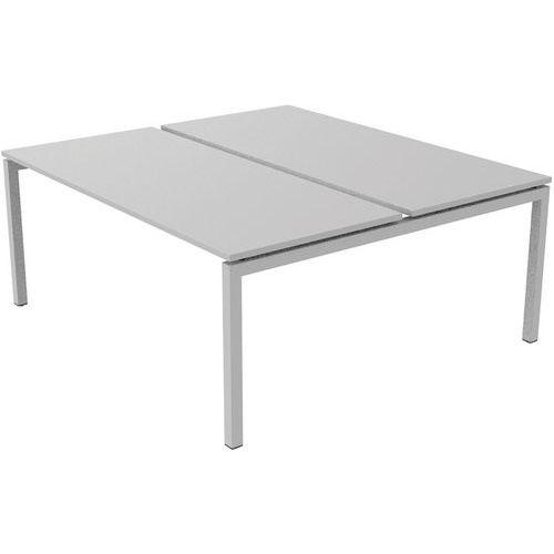 Bureau droit Bench 2 places Inesa Blanc 180 cm thumbnail image 1
