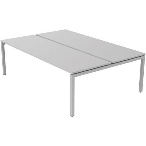 Bureau droit Bench 2 places Inesa Blanc 240 cm thumbnail image 1