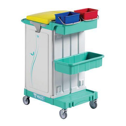 Chariot de nettoyage Magic avec support sac fermé 150L - TTS thumbnail image 1