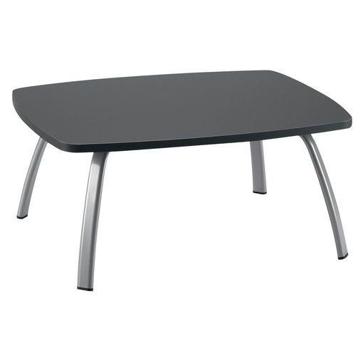 Table basse Ainhoa 80 x 60 cm piètement gris alu plateau coloris anthracite thumbnail image 1