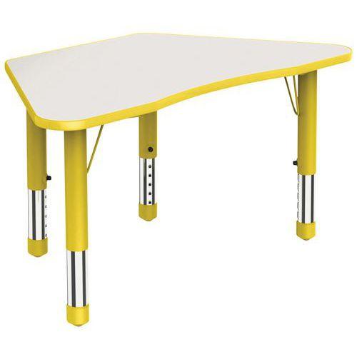 Table réglable Clémence Trapèze 95 x 53 cm Jaune/blanc thumbnail image 1