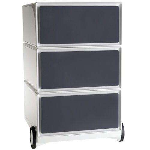 Caisson mobile Easy Office 3 tiroirs de rangement coloris blanc/anthracite thumbnail image 1