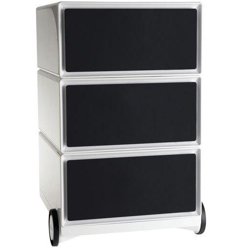 Caisson mobile Easy Office 3 tiroirs de rangement coloris blanc/noir thumbnail image 1