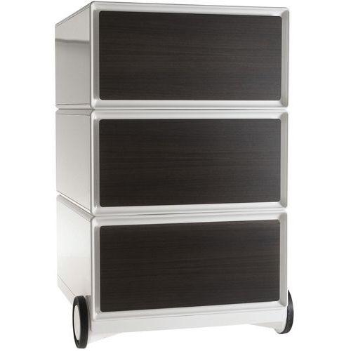 Caisson mobile Easy Office 3 tiroirs de rangement coloris blanc/wengé thumbnail image 1