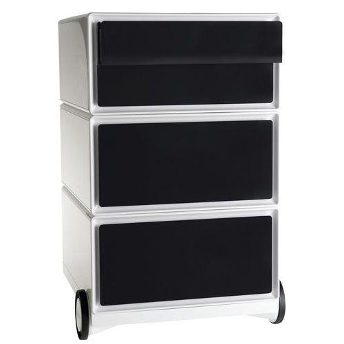 Caisson mobile Easy Office 4 tiroirs de rangements coloris blanc/noir thumbnail image 1