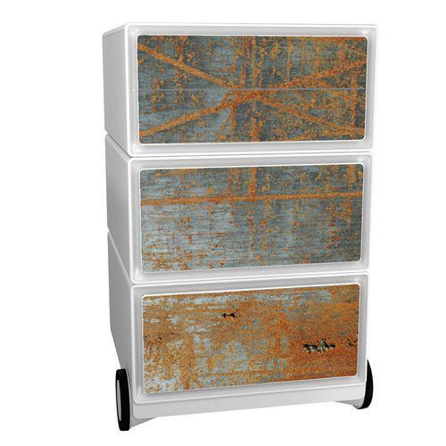 Caisson mobile Easy Office 4 tiroirs rangement corps blanc décor Rouille thumbnail image 1