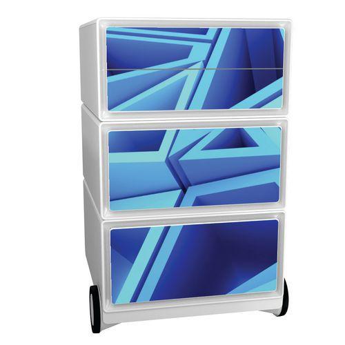 Caisson mobile Easy Office 4 tiroirs rangement corps blanc décor Triangle thumbnail image 1