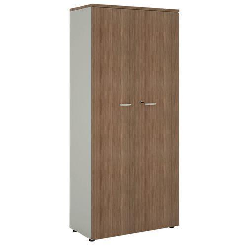 Armoire portes battantes Dalia 90 x 200 x 45 cm coloris Noyer/Alu thumbnail image 1