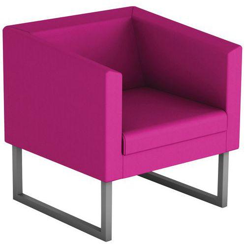 Fauteuil Punto pied métal enduit PVC M1 Bégonia thumbnail image 1