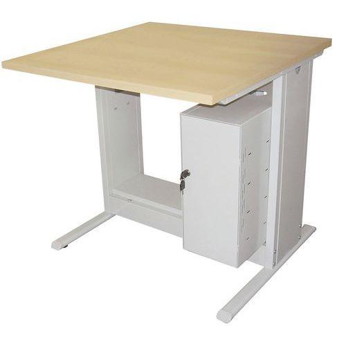 Poste Man Modulo stratifié,support UC avec porte - Manutan Expert thumbnail image 1