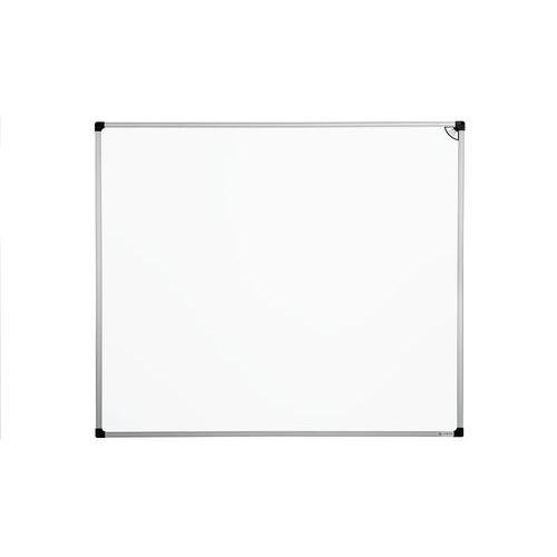 Illustration de : Tableau simple émaillé blanc semi-brillant cadre aluminium anodisé