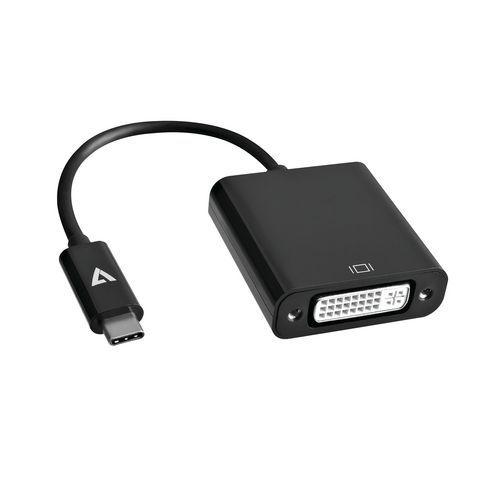 Illustration de : Adaptateur USB-C vers 1 DVI-D noir V7