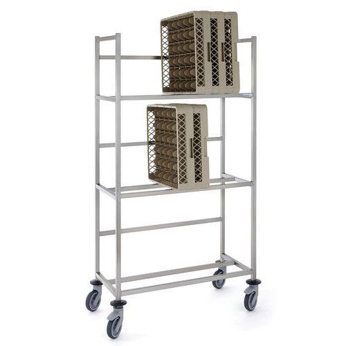 Chariot casiers vaisselle 3 niveaux stockage sur la tranche thumbnail image 1
