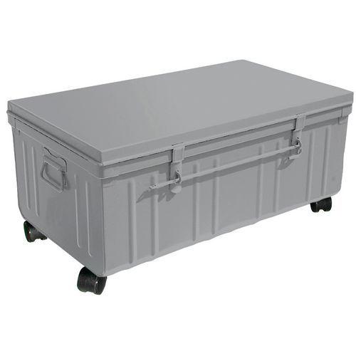 Table basse coffre sur roulettes Industrie coloris Alu thumbnail image 1