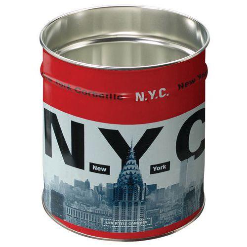 Lot 4 corbeilles à papier métal 12 L décor New York thumbnail image 1