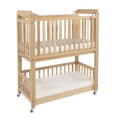 Illustration de : Lit crèche Duo double niveau avec matelas