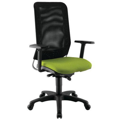 Fauteuil de bureau Diaz contact synchrone piètement noir assise coloris pistache thumbnail image 1