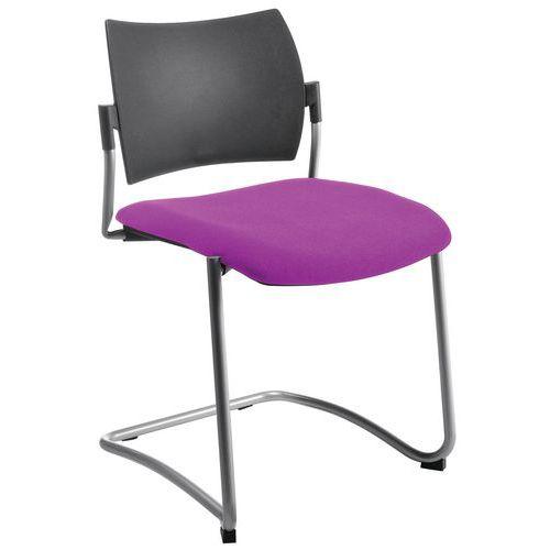 Chaise visiteur Luge piètement gris assise coloris magenta thumbnail image 1