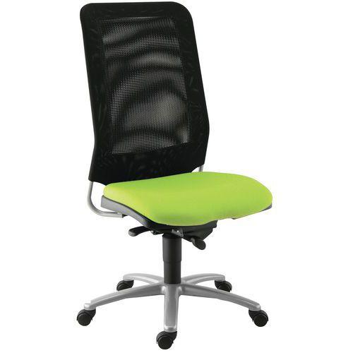 Chaise de bureau Diaz contact synchrone piètement alu assise coloris pistache thumbnail image 1