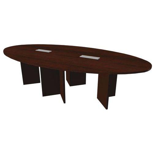 Table de réunion ovale Quatuor avec trappe pour boitier électrique - Manutan Expert thumbnail image 1