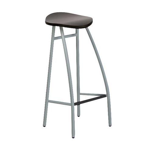 Illustration de : Tabouret haut Diablo assise bois verni