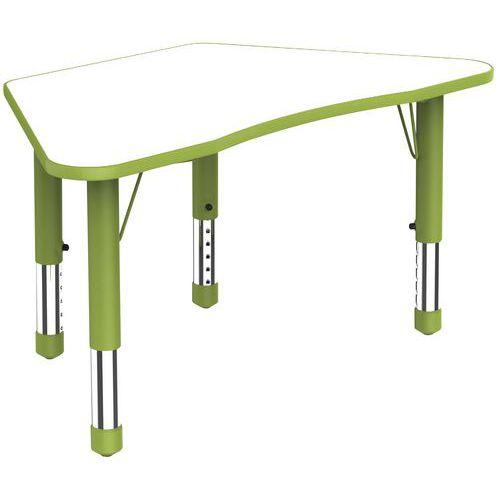 Table réglable Clémence Trapèze 95 x 53 cm Vert pomme/blanc thumbnail image 1
