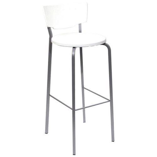 Tabouret Inès - blanc - piètement gris thumbnail image 1