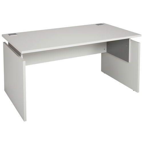 Bureau droit Linéo blanc 140 x 80 cm coloris blanc/alu thumbnail image 1