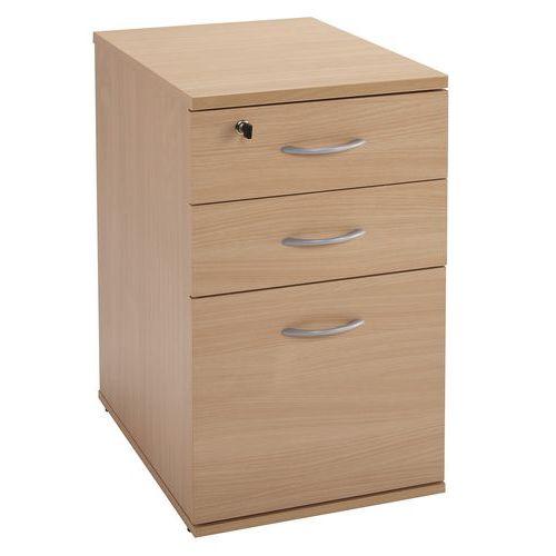 Caisson hauteur bureau Alpha 3 tiroirs coloris Hêtre thumbnail image 1