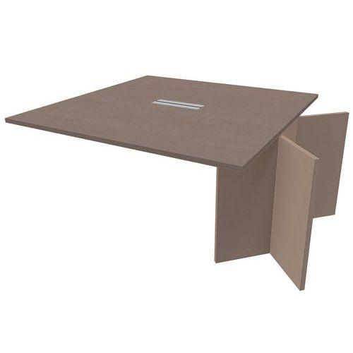 Illustration de : Extension pour table ovale Quatuor avec trappe pour boitier électrique - Manutan