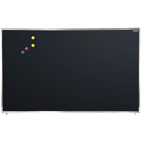 Tableau simple émaillé noir cadre alu strié naturel - Manutan Expert thumbnail image 1