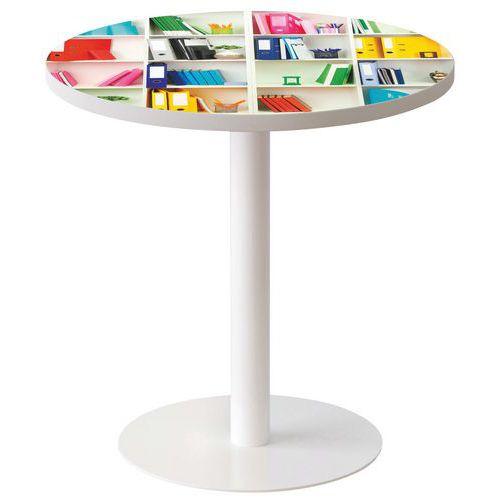 Guéridon Easy Ø 60 cm plateau coloris Décor - Manutan Expert thumbnail image 1