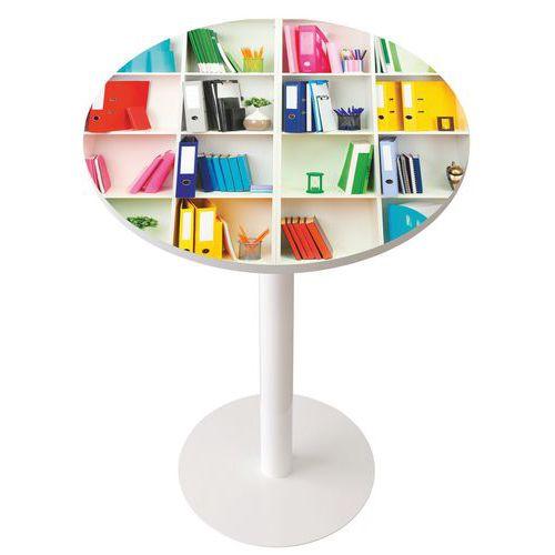 Table de réunion haute Easy Ø 80 cm plateau coloris Décor - Manutan Expert thumbnail image 1