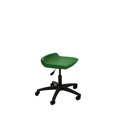 Tabouret technique coque polypropylène sur roulettes Postura+ coloris vert forêt thumbnail image 1