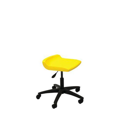 Tabouret technique coque polypropylène sur roulettes Postura+ coloris jaune thumbnail image 1