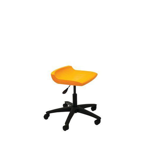 Tabouret technique coque polypropylène sur roulettes Postura+ coloris mandarine thumbnail image 1