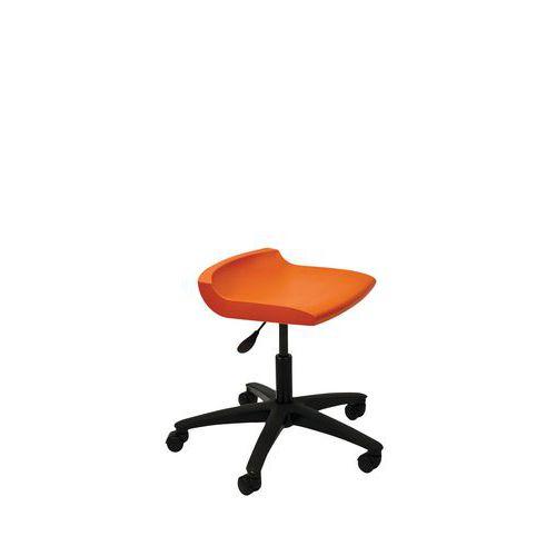 Tabouret technique coque polypropylène sur roulettes Postura+ coloris rouge thumbnail image 1