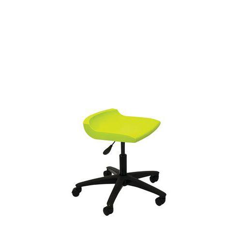 Tabouret technique coque polypropylène sur roulettes Postura+ coloris vert thumbnail image 1